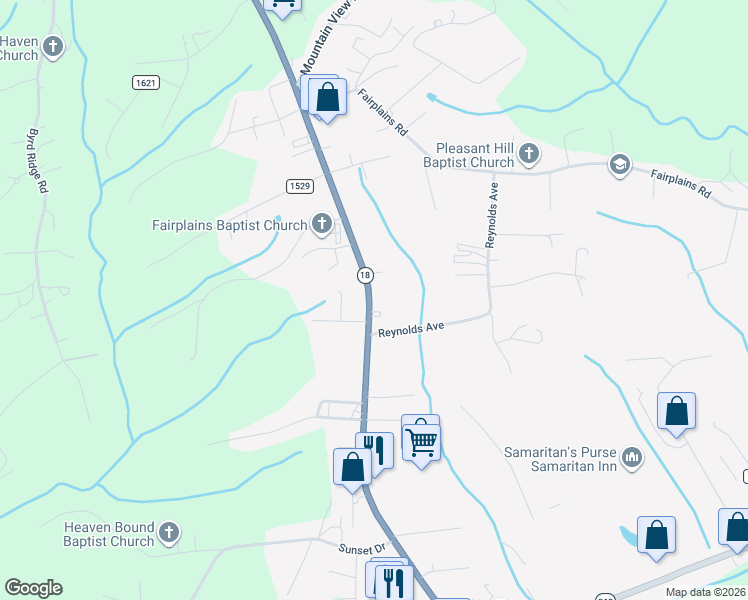 map of restaurants, bars, coffee shops, grocery stores, and more near 146 Sparta Road in North Wilkesboro
