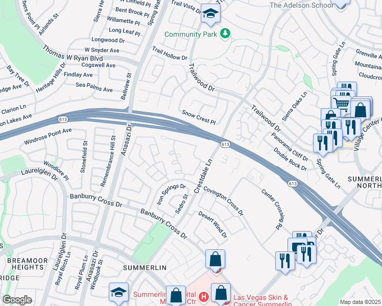 map of restaurants, bars, coffee shops, grocery stores, and more near 1705 King James Street in Las Vegas