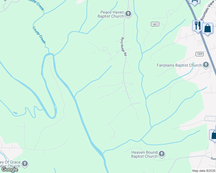 map of restaurants, bars, coffee shops, grocery stores, and more near 239 Byrd Circle in North Wilkesboro