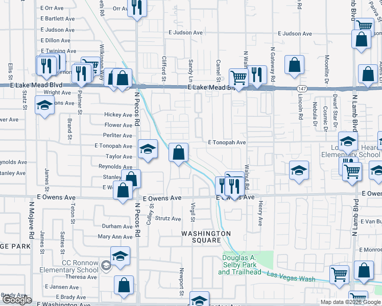 map of restaurants, bars, coffee shops, grocery stores, and more near 1809 North Luna Alegre Street in Las Vegas