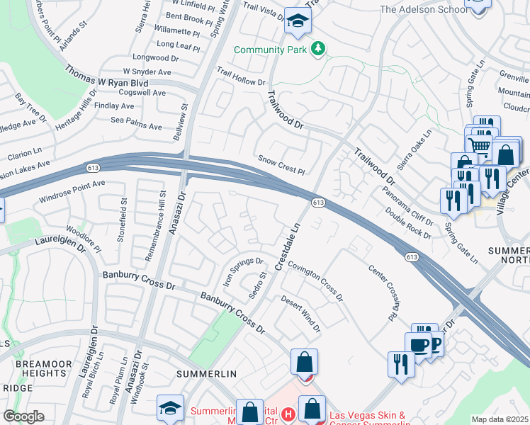 map of restaurants, bars, coffee shops, grocery stores, and more near 10217 King Henry Avenue in Las Vegas