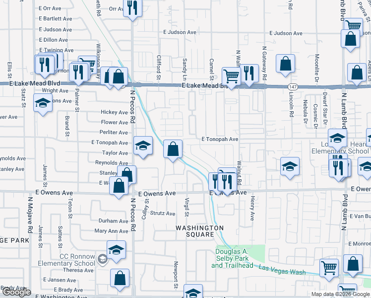 map of restaurants, bars, coffee shops, grocery stores, and more near 1809 North Luna Alegre Street in Las Vegas