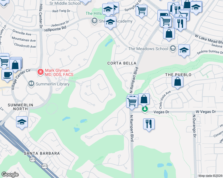 map of restaurants, bars, coffee shops, grocery stores, and more near 1800 Wincanton Drive in Las Vegas