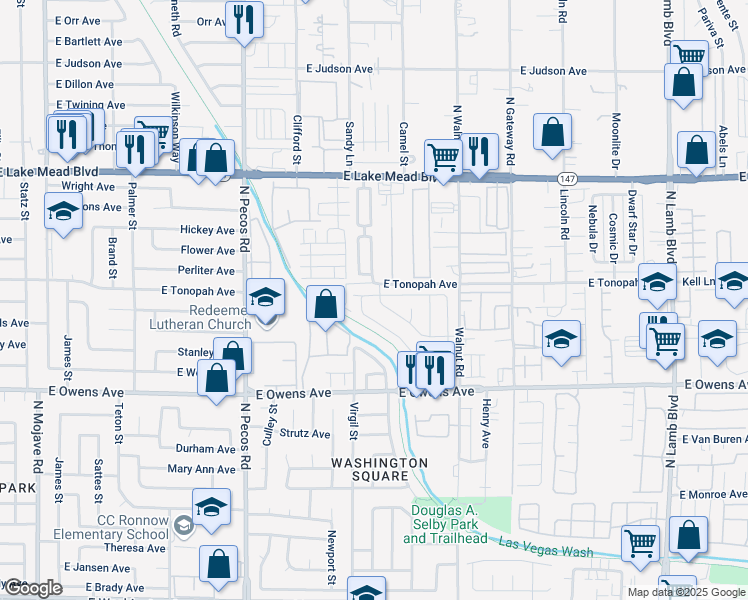 map of restaurants, bars, coffee shops, grocery stores, and more near 1809 North Luna Alegre Street in Las Vegas