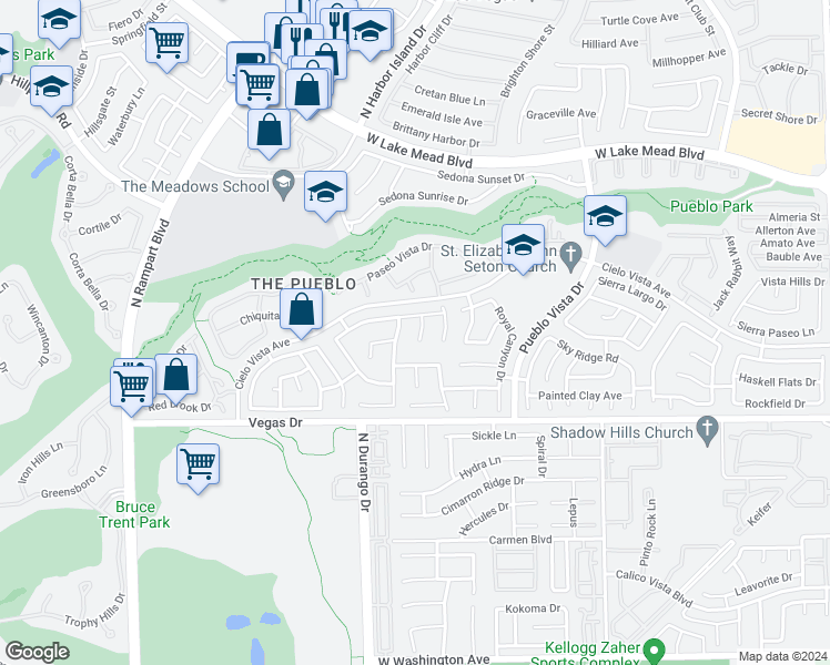 map of restaurants, bars, coffee shops, grocery stores, and more near 1713 Pink Cliff Court in Las Vegas
