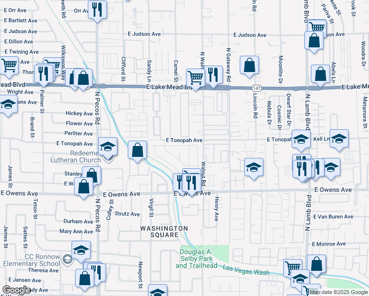 map of restaurants, bars, coffee shops, grocery stores, and more near 3825 Kolanut Lane in Las Vegas