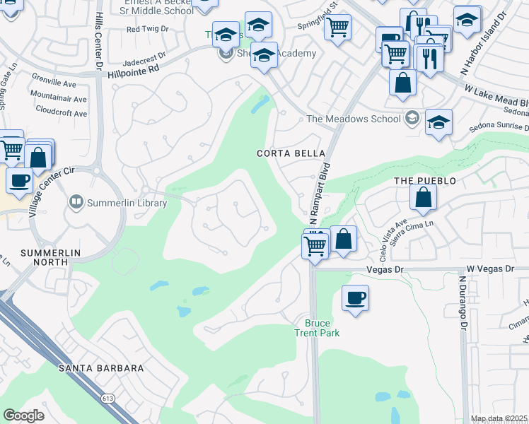 map of restaurants, bars, coffee shops, grocery stores, and more near 1704 Wincanton Drive in Las Vegas