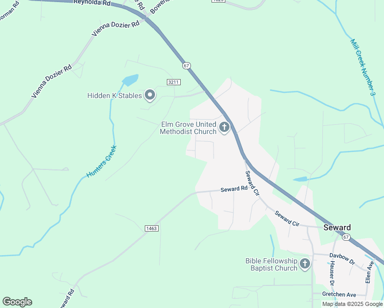 map of restaurants, bars, coffee shops, grocery stores, and more near 4601 Oak Park Place in Pfafftown