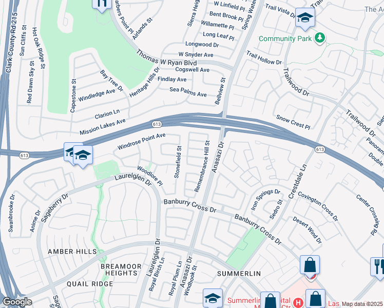 map of restaurants, bars, coffee shops, grocery stores, and more near 10524 Angel Dreams Avenue in Las Vegas