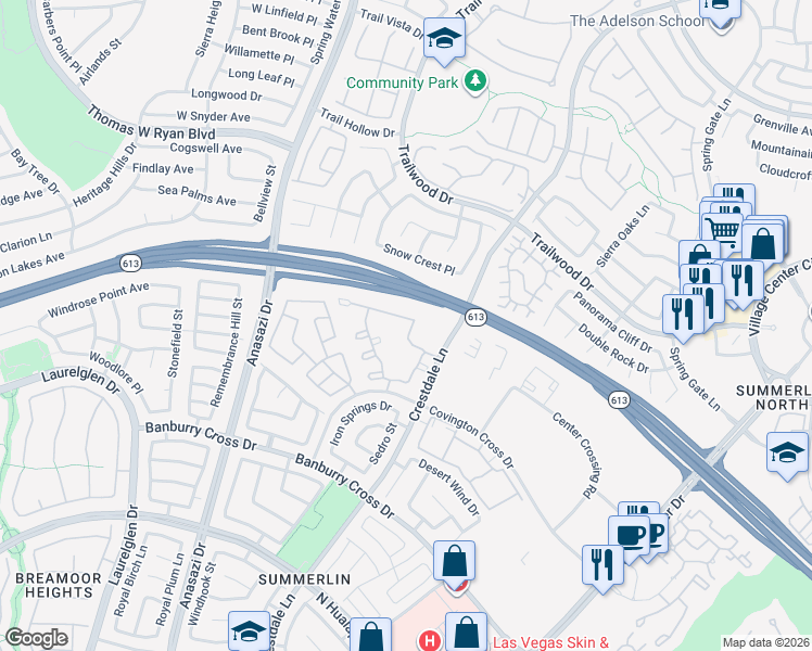 map of restaurants, bars, coffee shops, grocery stores, and more near 1709 King James Street in Las Vegas