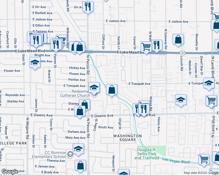 map of restaurants, bars, coffee shops, grocery stores, and more near 3633 Karissa Heights Place in Las Vegas