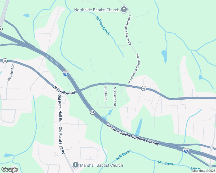 map of restaurants, bars, coffee shops, grocery stores, and more near 905 Old Hollow Road in Winston-Salem