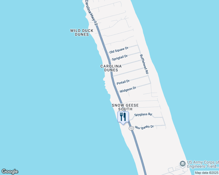 map of restaurants, bars, coffee shops, grocery stores, and more near 1346 Duck Road in Kitty Hawk