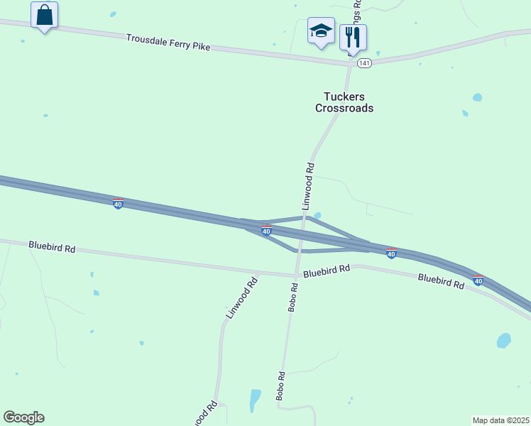 map of restaurants, bars, coffee shops, grocery stores, and more near 7458 Linwood Road in Lebanon