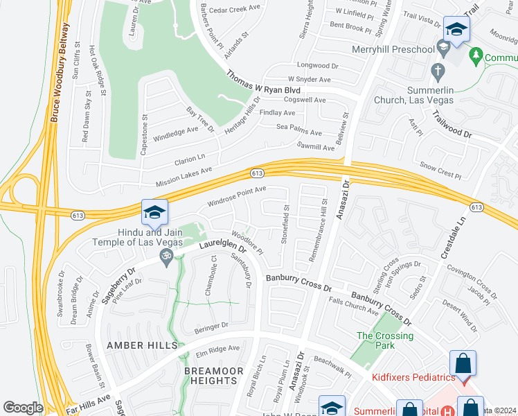 map of restaurants, bars, coffee shops, grocery stores, and more near 1809 Oak Moss in Las Vegas