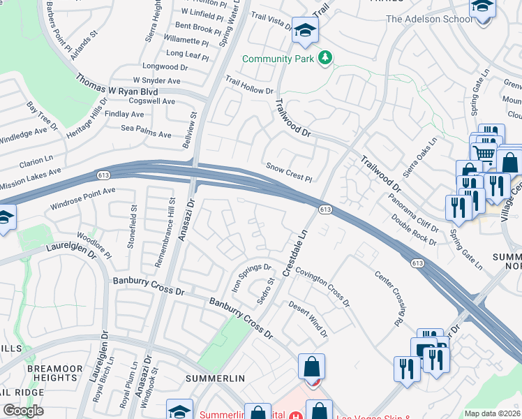 map of restaurants, bars, coffee shops, grocery stores, and more near 10233 King Henry Avenue in Las Vegas