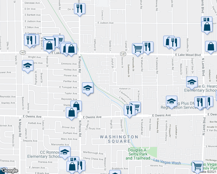 map of restaurants, bars, coffee shops, grocery stores, and more near 1809 North Luna Alegre Street in Las Vegas