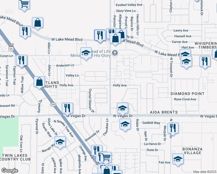 map of restaurants, bars, coffee shops, grocery stores, and more near 2800 Windstorm Avenue in Las Vegas