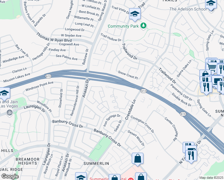 map of restaurants, bars, coffee shops, grocery stores, and more near 10233 King Henry Avenue in Las Vegas