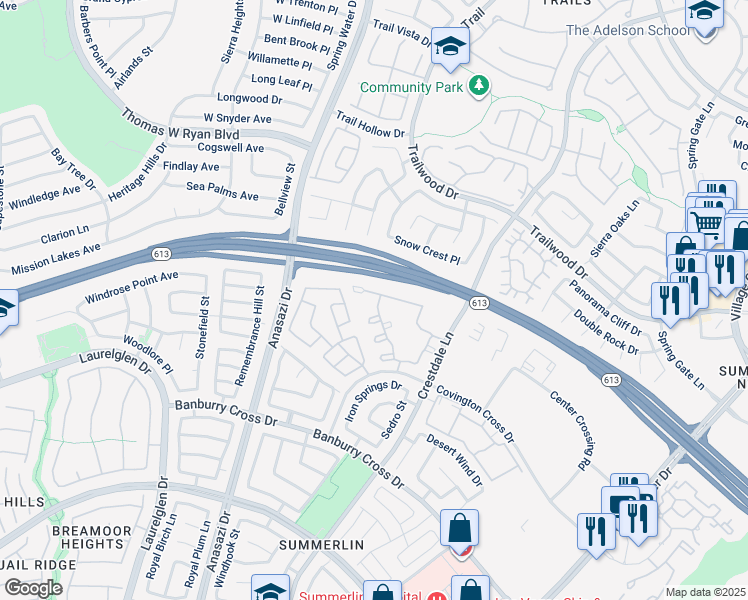 map of restaurants, bars, coffee shops, grocery stores, and more near 10233 King Henry Avenue in Las Vegas