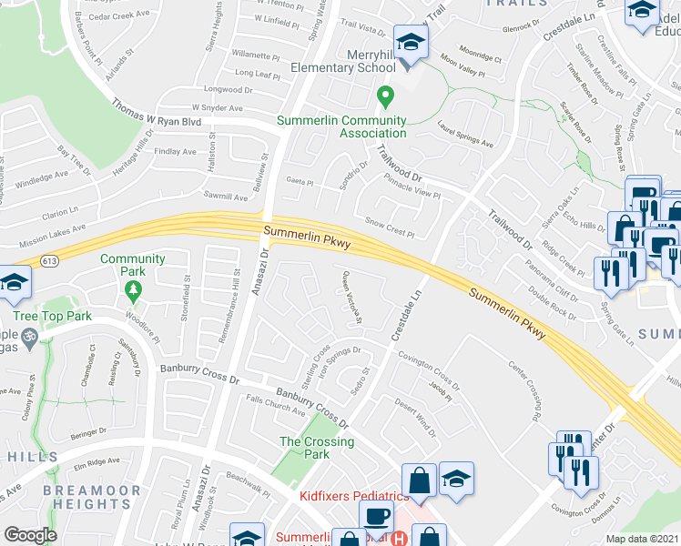 map of restaurants, bars, coffee shops, grocery stores, and more near 10233 King Henry Avenue in Las Vegas