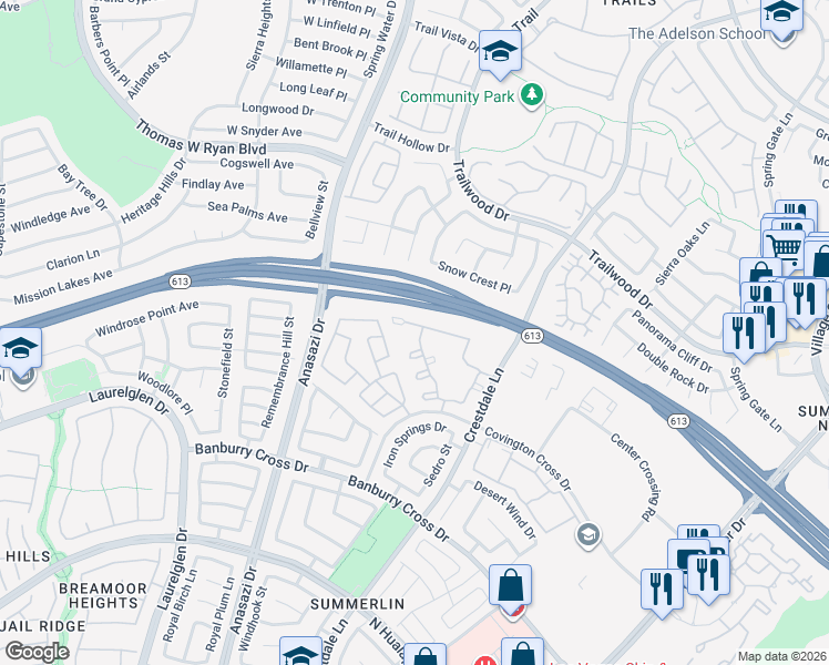 map of restaurants, bars, coffee shops, grocery stores, and more near 10233 King Henry Avenue in Las Vegas