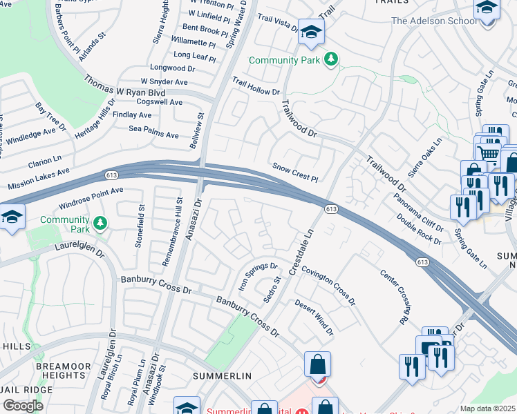 map of restaurants, bars, coffee shops, grocery stores, and more near 10233 King Henry Avenue in Las Vegas