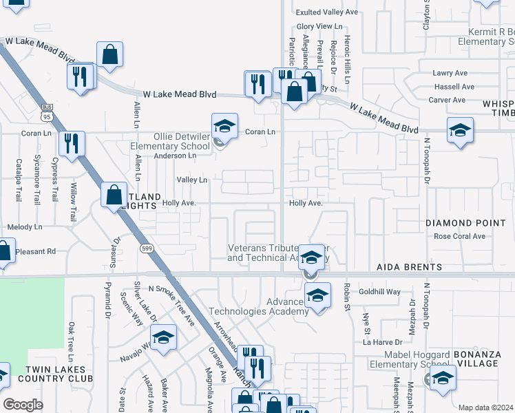 map of restaurants, bars, coffee shops, grocery stores, and more near 2828 Windstorm Avenue in Las Vegas