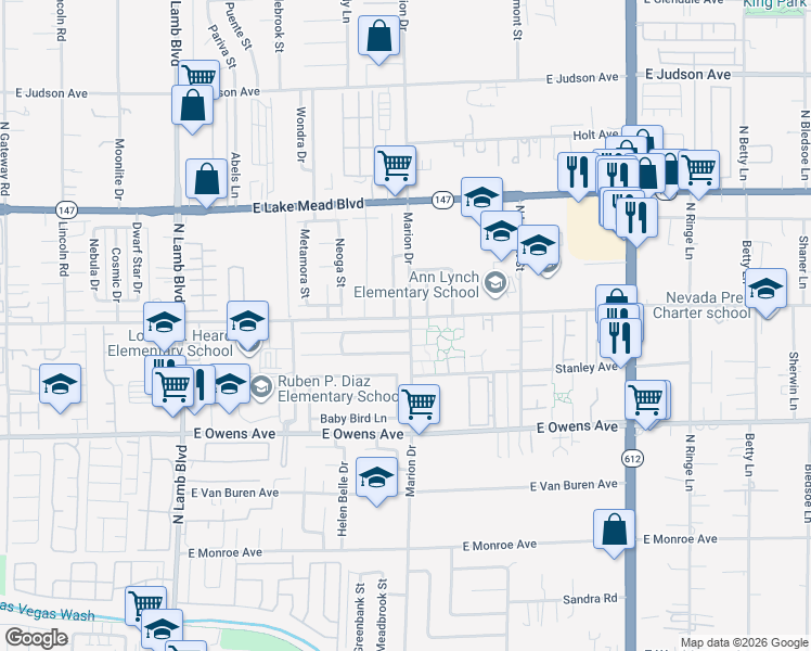 map of restaurants, bars, coffee shops, grocery stores, and more near 4690 Solar Eclipse Dr in Las Vegas