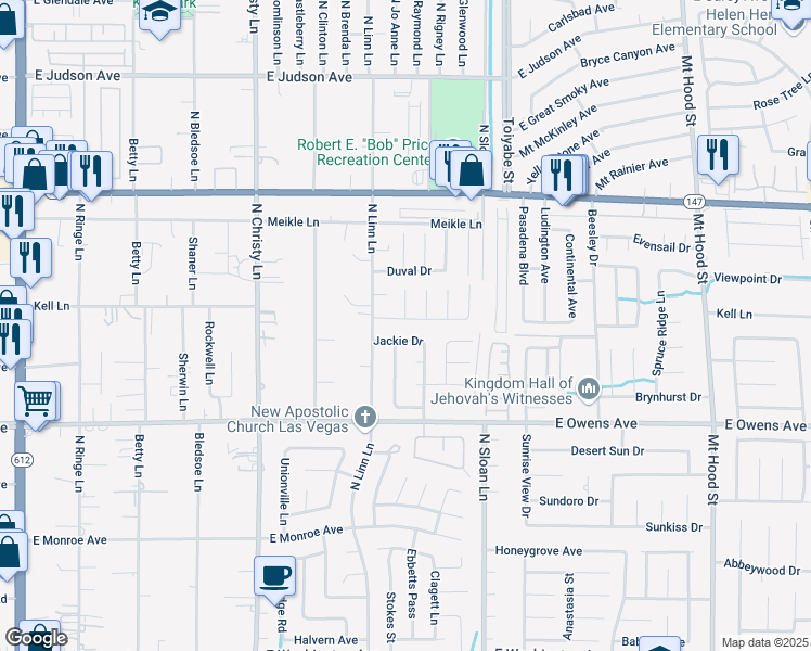 map of restaurants, bars, coffee shops, grocery stores, and more near 5771 Deer Valley Drive in Las Vegas