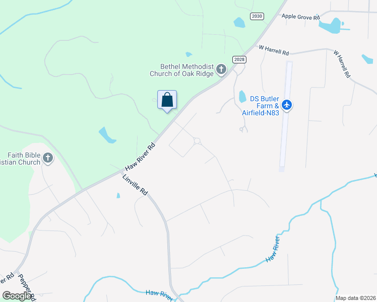 map of restaurants, bars, coffee shops, grocery stores, and more near Lanval Drive in Oak Ridge