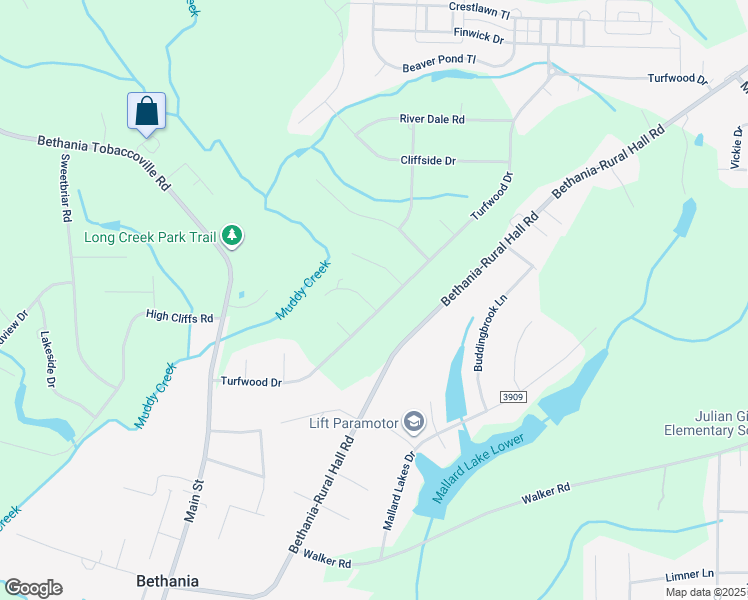 map of restaurants, bars, coffee shops, grocery stores, and more near 1729 Turfwood Drive in Pfafftown