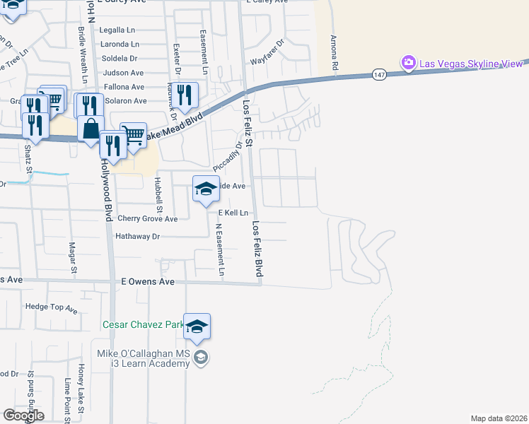 map of restaurants, bars, coffee shops, grocery stores, and more near 7110 Pico Rio Court in Las Vegas