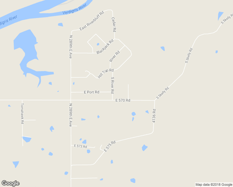 map of restaurants, bars, coffee shops, grocery stores, and more near 28975 South River Road in Catoosa