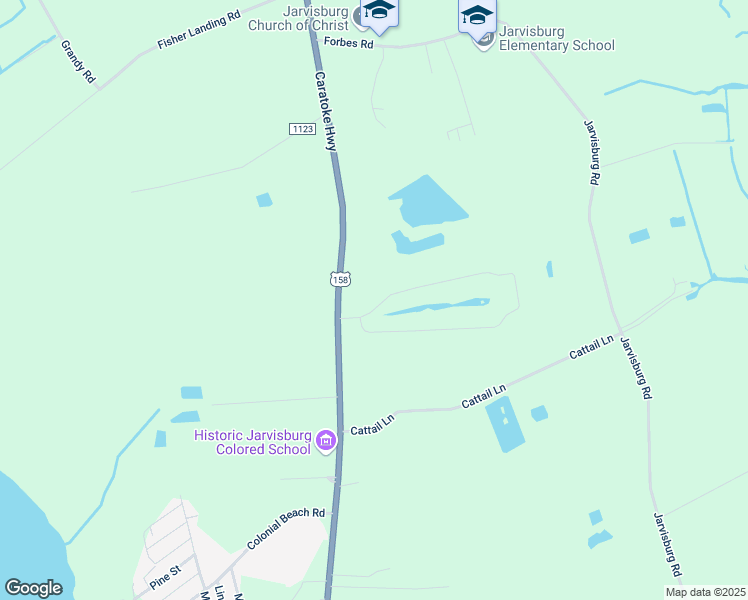 map of restaurants, bars, coffee shops, grocery stores, and more near 103 Meadow Lake Circle in Jarvisburg