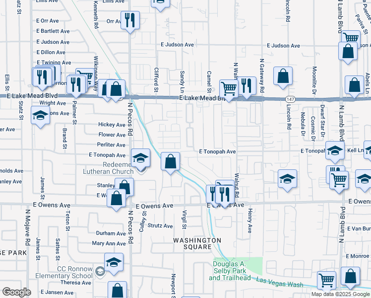 map of restaurants, bars, coffee shops, grocery stores, and more near 1809 North Luna Alegre Street in Las Vegas