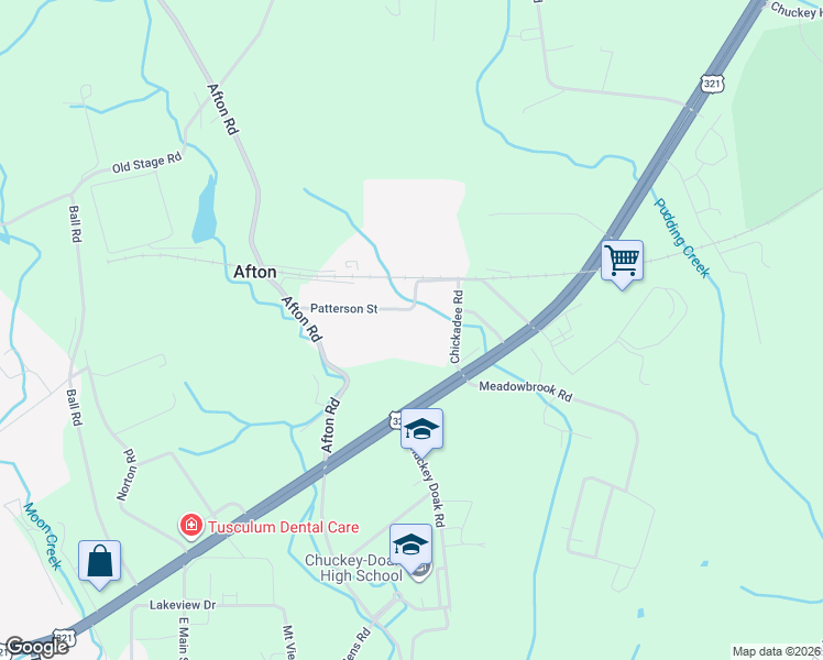 map of restaurants, bars, coffee shops, grocery stores, and more near 262 Patterson Street in Afton