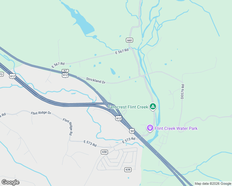 map of restaurants, bars, coffee shops, grocery stores, and more near 17488 Strickland Drive in Colcord