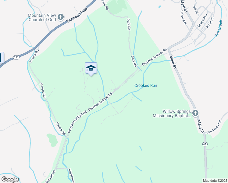 map of restaurants, bars, coffee shops, grocery stores, and more near Corryton Luttrell Road in Luttrell