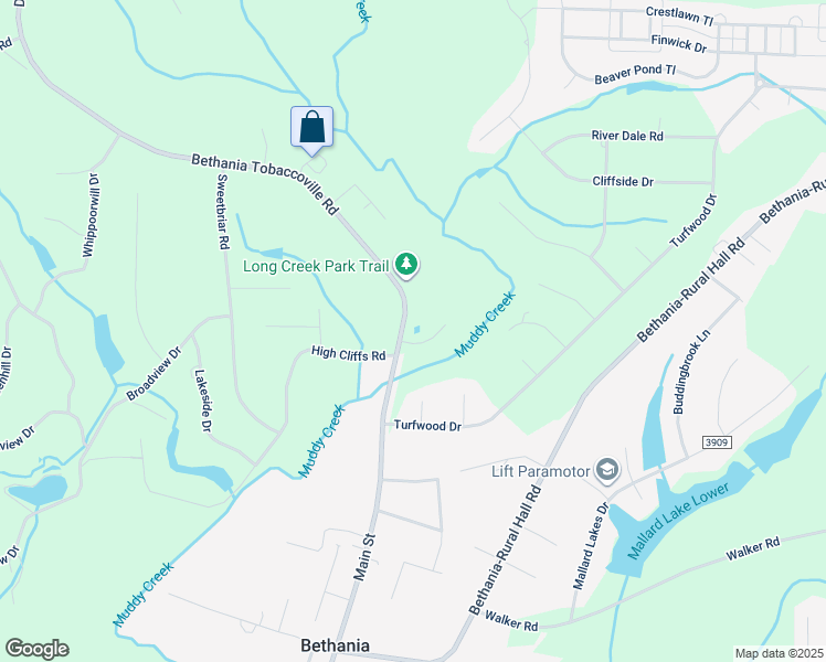 map of restaurants, bars, coffee shops, grocery stores, and more near 4647 Bethania Tobaccoville Road in Pfafftown