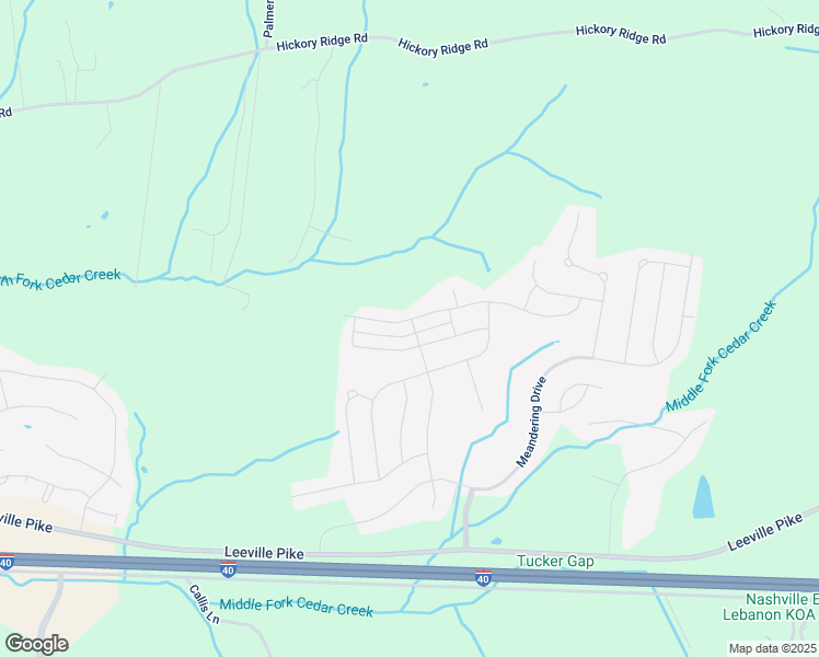 map of restaurants, bars, coffee shops, grocery stores, and more near 1363 Whispering Oaks Drive in Lebanon