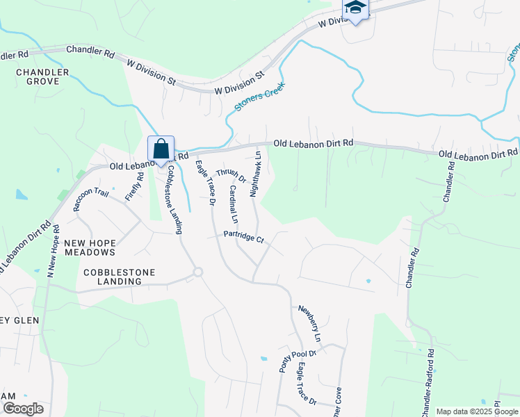 map of restaurants, bars, coffee shops, grocery stores, and more near 1031 Nighthawk Lane in Mount Juliet