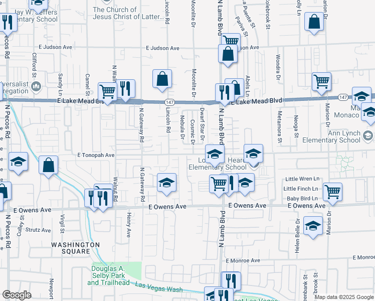 map of restaurants, bars, coffee shops, grocery stores, and more near 4166 Hapsburg Court in Las Vegas