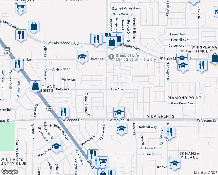 map of restaurants, bars, coffee shops, grocery stores, and more near 2800 Windstorm Avenue in Las Vegas
