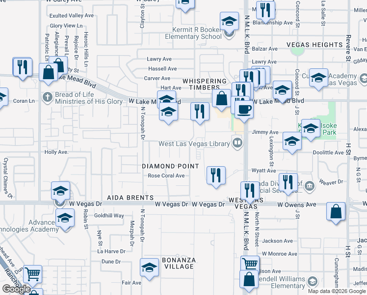 map of restaurants, bars, coffee shops, grocery stores, and more near 1849 Zircon Ridge Court in Las Vegas
