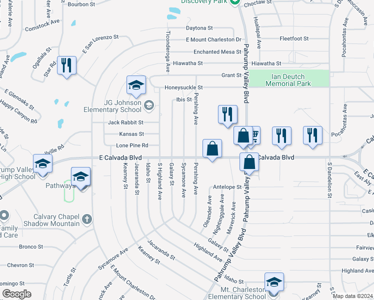 map of restaurants, bars, coffee shops, grocery stores, and more near in Pahrump