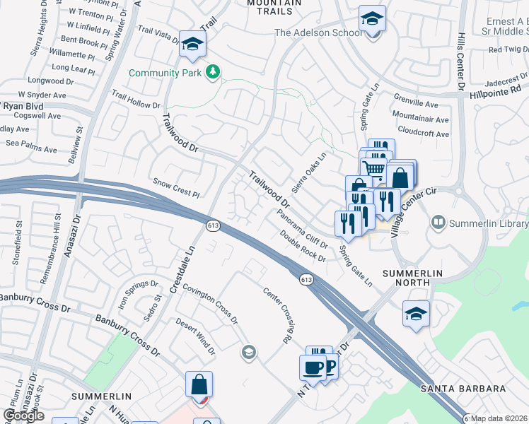 map of restaurants, bars, coffee shops, grocery stores, and more near 1837 Lyell Canyon Lane in Las Vegas