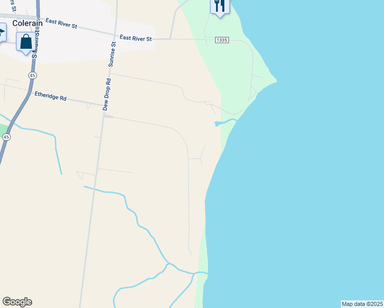 map of restaurants, bars, coffee shops, grocery stores, and more near 101 Owens Drive in Colerain