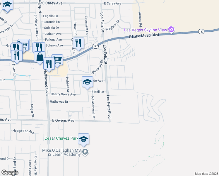 map of restaurants, bars, coffee shops, grocery stores, and more near 7110 Pico Rio Court in Las Vegas