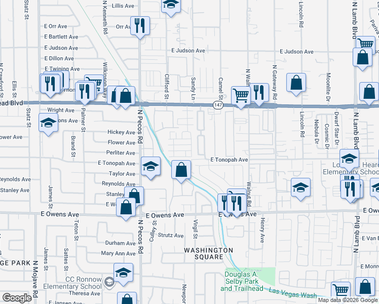map of restaurants, bars, coffee shops, grocery stores, and more near 1809 North Luna Alegre Street in Las Vegas